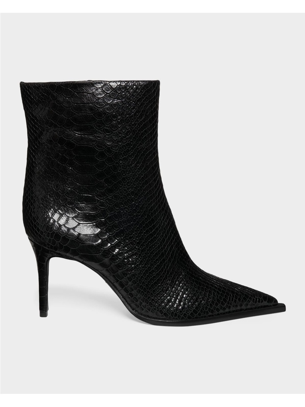 Schutz 85mm Mary snake embossed leather booties